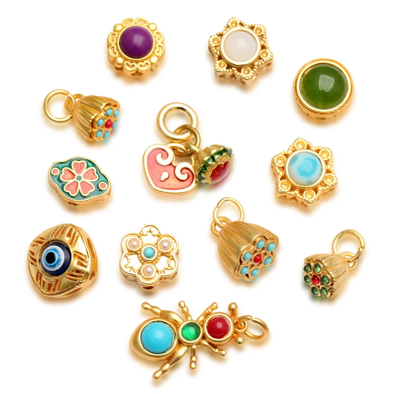 New Popular Ancient Rhyme Gilt Dripping Oil Pendant Enamel Accessories Handmade DIY Angel Eye Beaded Bracelet Material Jewelry
New Popular Ancient Rhyme Gilt Dripping Oil Pendant Enamel Accessories Handmade DIY Angel Eye Beaded Bracelet Material Jewelry