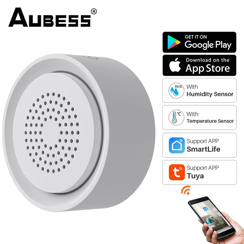 Aubess 3 In 1 Tuya Wifi Smart Siren Alarm Temperature Humidity Sensor 85dB Sound Light Home Security Alarm With SmartLife App
Aubess 3 In 1 Tuya Wifi Smart Siren Alarm Temperature Humidity Sensor 85dB Sound Light Home Security Alarm With SmartLife App