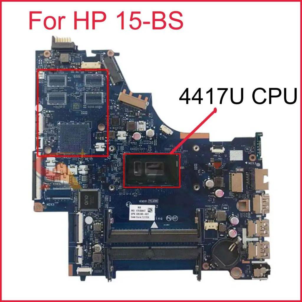 Материнская плата для ноутбука HP 15-BS, модель 4417U CPU DDR4 100% протестирована
Материнская плата для ноутбука HP 15-BS, модель 4417U CPU DDR4 100% протестирована