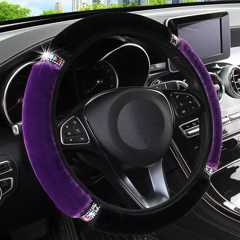 Accesorios para auto Universal 37-38cm Diameter Soft Plush Rhinestone Car Steering Wheel Cover Interior Accessories Steering-Cov
Accesorios para auto Universal 37-38cm Diameter Soft Plush Rhinestone Car Steering Wheel Cover Interior Accessories Steering-Cov