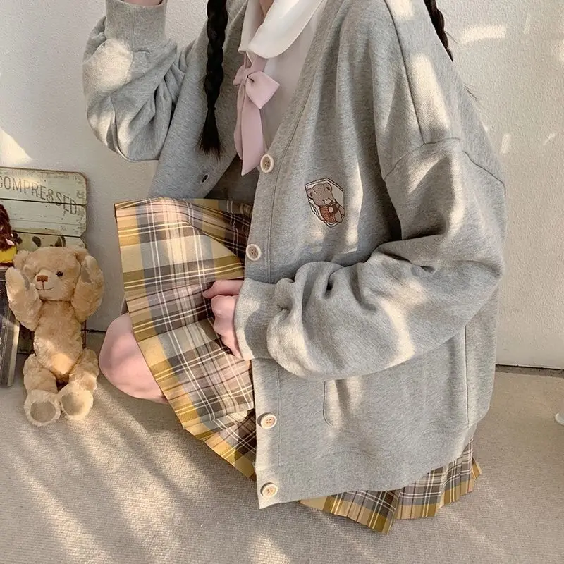 Deeptown Sweet Preppy Women Sweatshirts Kawaii Vintage Japanese Style Bear Embroidery Cardigan Lolita Cute Female Tops Soft Girl
Deeptown Sweet Preppy Women Sweatshirts Kawaii Vintage Japanese Style Bear Embroidery Cardigan Lolita Cute Female Tops Soft Girl