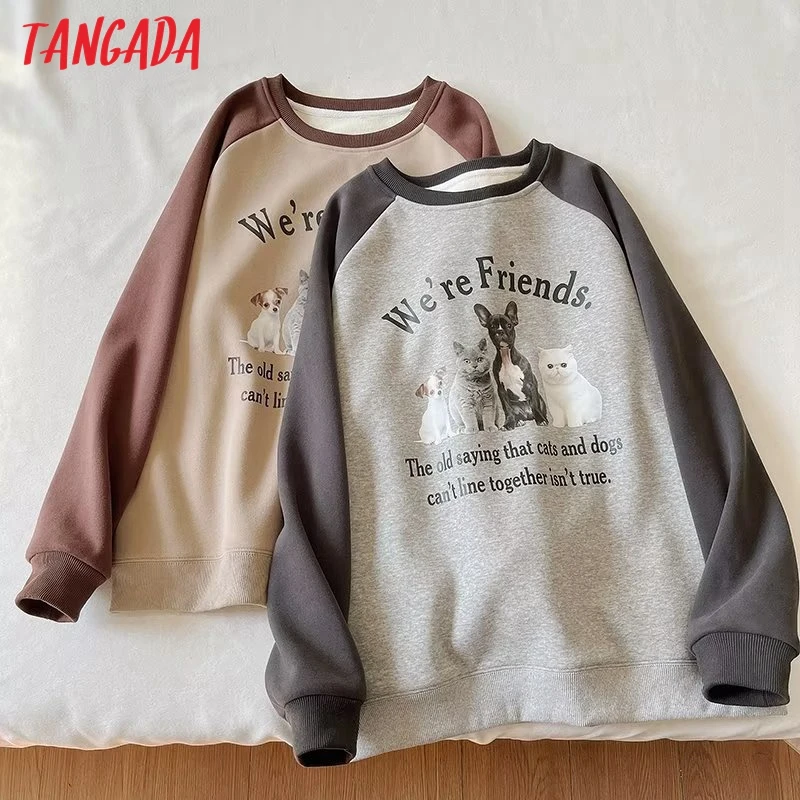 Tangada Women Loose Animal Print Fleece Sweatshirts 2022 Autumn Winter Oversize Ladies Pullovers XLJ66
Tangada Women Loose Animal Print Fleece Sweatshirts 2022 Autumn Winter Oversize Ladies Pullovers XLJ66