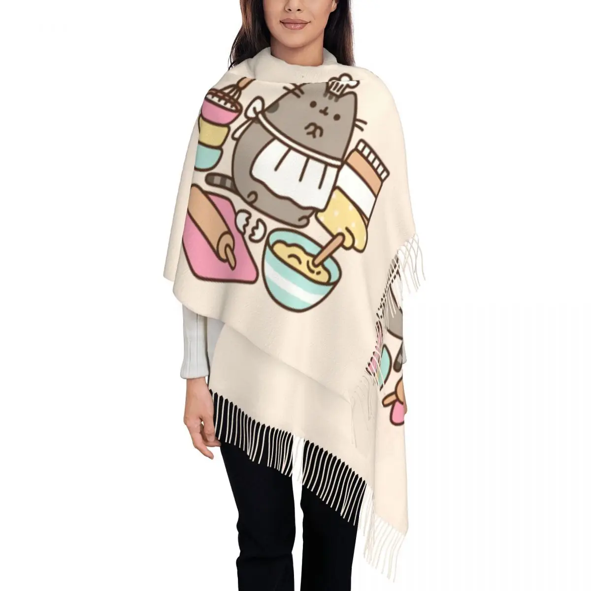 Female Long Cute Pusheens Cat Scarves Women Winter Fall Soft Warm Tassel Shawl Wrap Catroon Tabby Kitten Scarf 
Female Long Cute Pusheens Cat Scarves Women Winter Fall Soft Warm Tassel Shawl Wrap Catroon Tabby Kitten Scarf