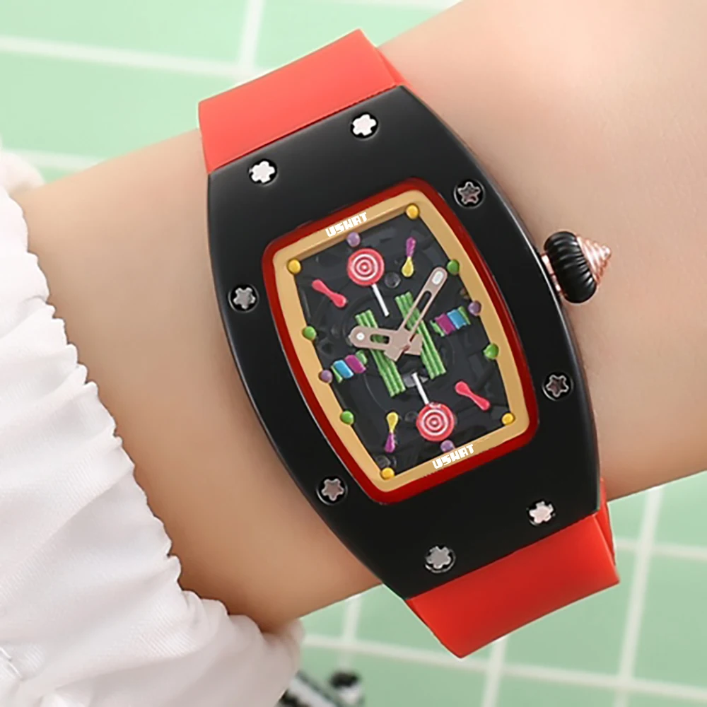 Quartz Women Watch Watches Female For Lady Clock Barrel Shape Silica Gel Rubber PU Ceramic oil Strap Wristwatch Stain Resistant
Quartz Women Watch Watches Female For Lady Clock Barrel Shape Silica Gel Rubber PU Ceramic oil Strap Wristwatch Stain Resistant