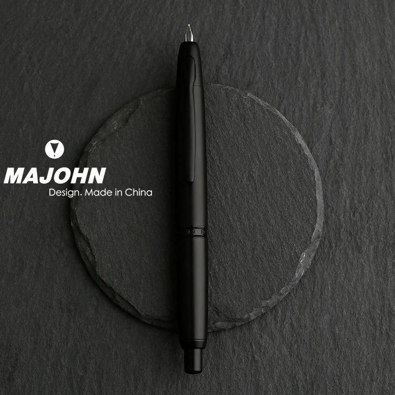 Перьевая ручка MAJOHN/Moonman A1 выдвижная металлическая матовая черная с раздвижной