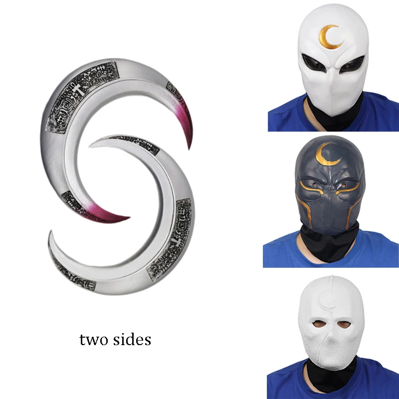 2022 Moon Knight Scar Helmet Marc white Mask Cosplay Machete Moon Shape Knife Movie Toy Gags Novelty Halloween Party Props Gift
2022 Moon Knight Scar Helmet Marc white Mask Cosplay Machete Moon Shape Knife Movie Toy Gags Novelty Halloween Party Props Gift