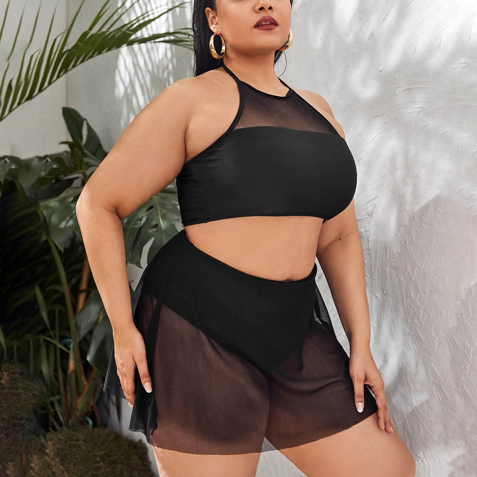 High Waist Bikini Set Solid Color Two Piece Bathing Suit Halter Sexy Swimsuit Plus Size Tankini Swimwear Women Купальник Женский 
High Waist Bikini Set Solid Color Two Piece Bathing Suit Halter Sexy Swimsuit Plus Size Tankini Swimwear Women Купальник Женский