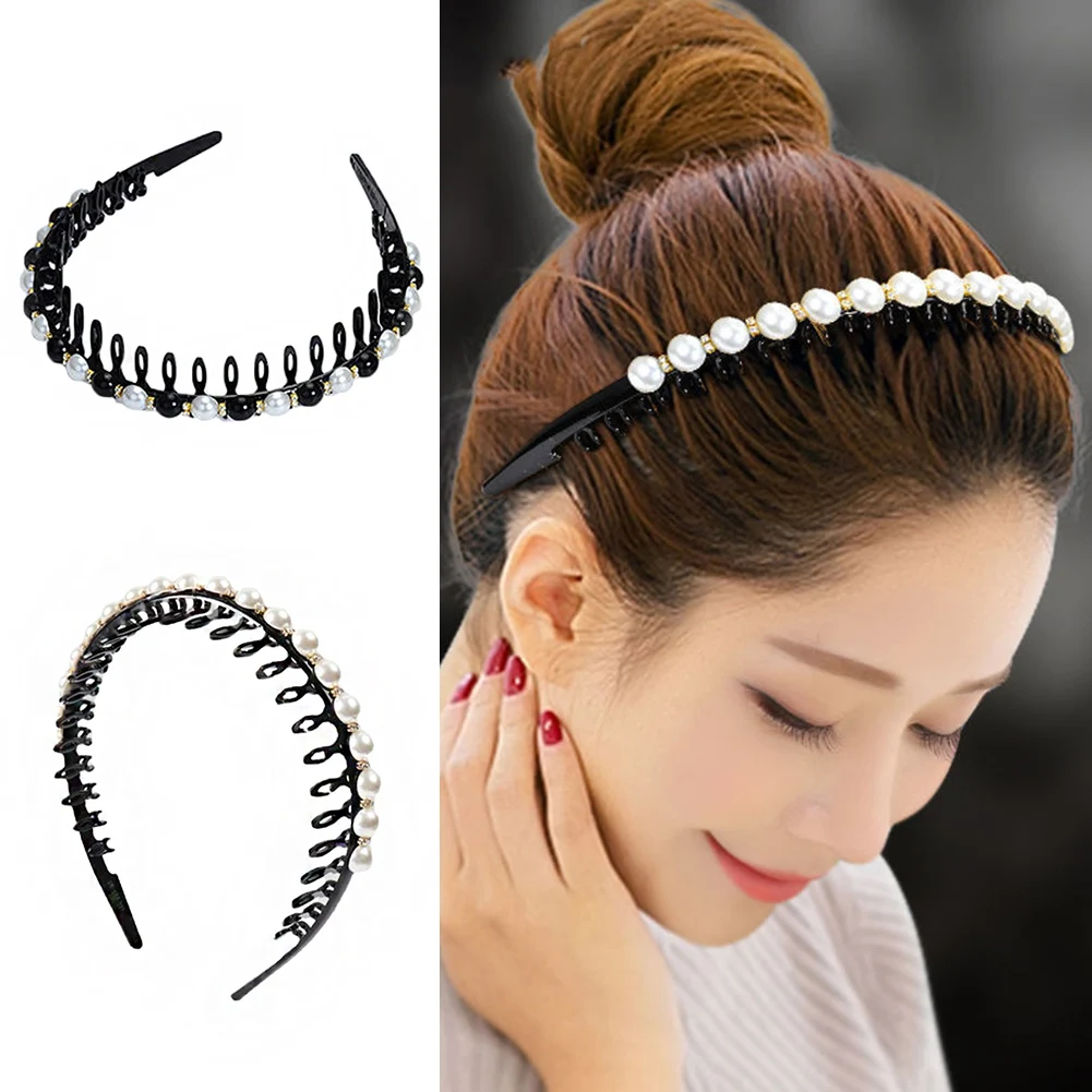 1PCS Pearl Hairband Elastic Thin Hard Hair Hoop Hair Hand Headband Holder Clasp Comb Hairgrips With Teeth Crown
1PCS Pearl Hairband Elastic Thin Hard Hair Hoop Hair Hand Headband Holder Clasp Comb Hairgrips With Teeth Crown