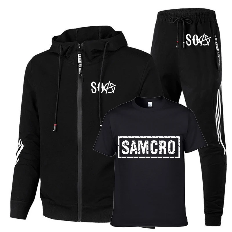 Spring Autumn SOA SAMCRO of Anarchy Printing high quality cotton stripe Men's sweatshirt+T-shirt+sports pants 3-piece set
Spring Autumn SOA SAMCRO of Anarchy Printing high quality cotton stripe Men's sweatshirt+T-shirt+sports pants 3-piece set