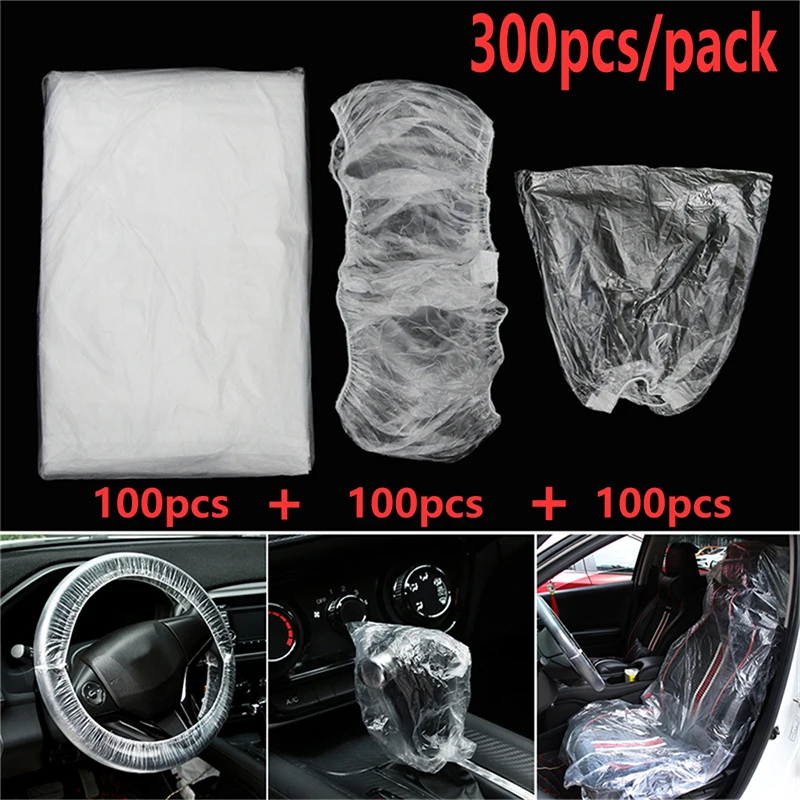 300Pcs Disposable Car Seat Plastic Covers Steering Wheel Covers Gear Protective Lever Cover Anti-dust Universal Car Accessories
300Pcs Disposable Car Seat Plastic Covers Steering Wheel Covers Gear Protective Lever Cover Anti-dust Universal Car Accessories