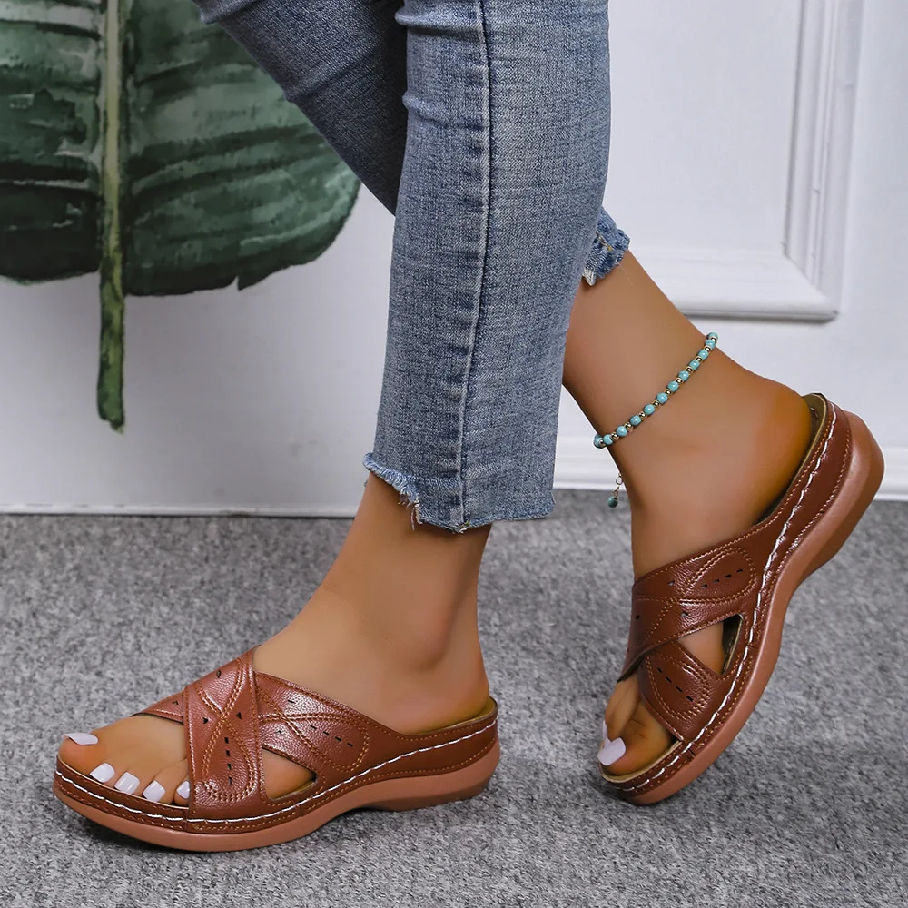 New Women Open Toe Wedge Sandals Summer Vintage Anti-slip Breathable Casual Slippers Female Platform Retro Slides Shoes
New Women Open Toe Wedge Sandals Summer Vintage Anti-slip Breathable Casual Slippers Female Platform Retro Slides Shoes