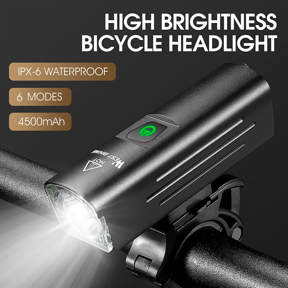 Bike Light 1300 Lumen Bicycle Headlight Flashlight Handlebar Front Lamp USB Rechargeable Waterproof Headlight Bike Accessories
Bike Light 1300 Lumen Bicycle Headlight Flashlight Handlebar Front Lamp USB Rechargeable Waterproof Headlight Bike Accessories