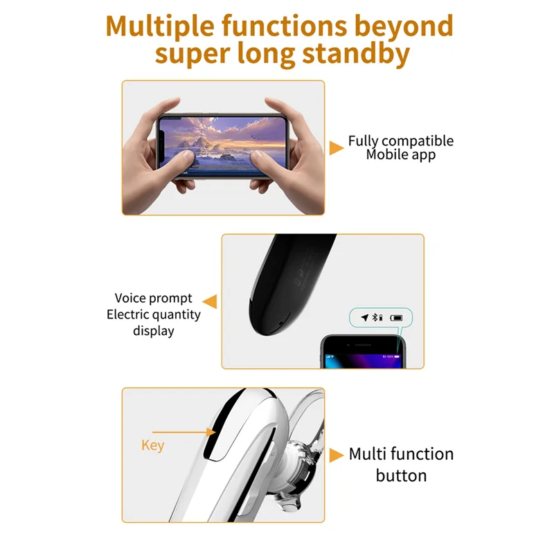 X8 Bluetooth Headset Bluetooth 5.0 Handsfree Headphones Mini Wireless Earphone Earbud Earpiece for Xiaomi(White)
X8 Bluetooth Headset Bluetooth 5.0 Handsfree Headphones Mini Wireless Earphone Earbud Earpiece for Xiaomi(White)