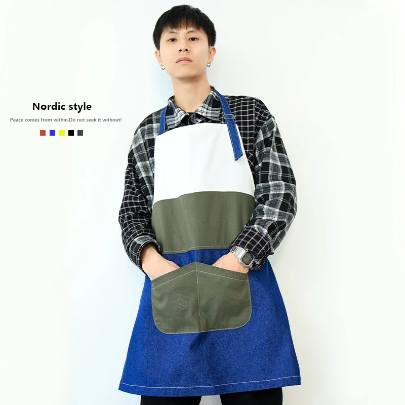 Home Fashion Apron Custom Logo Printing Kitchen Nail Service Chinese Canvas Waitress Work Clothes Female 
Home Fashion Apron Custom Logo Printing Kitchen Nail Service Chinese Canvas Waitress Work Clothes Female