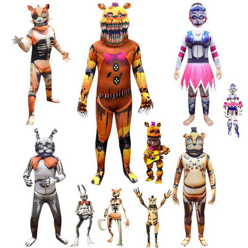 2021 Cartoon Bonnie Bear Costume Game FNAF Foxy Chica Bonnie Freddy Cosplay Costumes Fancy Nightmare Halloween Costume For Kids
2021 Cartoon Bonnie Bear Costume Game FNAF Foxy Chica Bonnie Freddy Cosplay Costumes Fancy Nightmare Halloween Costume For Kids