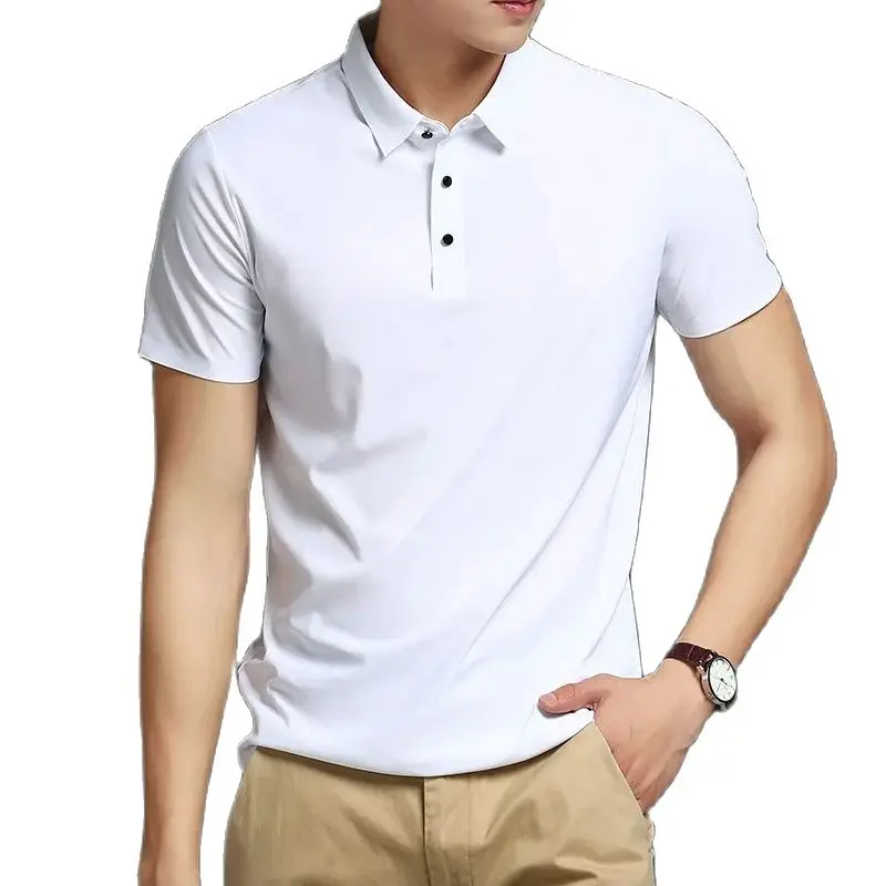 Summer Men'S Polo Shirt 2023 New Polo Collar Solid Ice Silk Loose Short Sleeve Quick Drying Business Golf Shirt
Summer Men'S Polo Shirt 2023 New Polo Collar Solid Ice Silk Loose Short Sleeve Quick Drying Business Golf Shirt