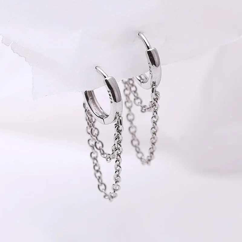 Silver Color Punk Style Double Layer Chain Hoop Earring For Women Gold Color Ear Jewelry 2022 New Earrings
Silver Color Punk Style Double Layer Chain Hoop Earring For Women Gold Color Ear Jewelry 2022 New Earrings