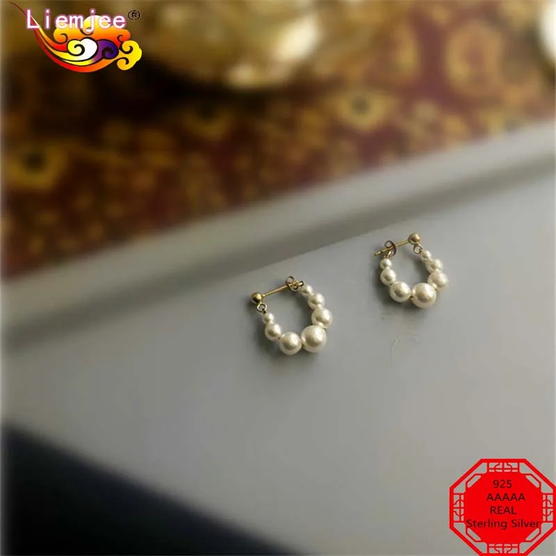 Liemjee Real 925 Silver 14k Gold Filled Bead Pearl Circle Earrings Fashion Party Jewelry For Women Feature Charm Girlfriend Gift
Liemjee Real 925 Silver 14k Gold Filled Bead Pearl Circle Earrings Fashion Party Jewelry For Women Feature Charm Girlfriend Gift