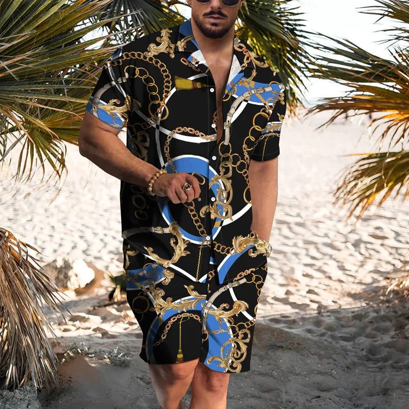 2022 Summer Hawaii Retro Harajuku Men Shirt Suit Lapel Single Breasted Cardigan Short Sleeve Beach Shorts Shirts 2 Piece Set
2022 Summer Hawaii Retro Harajuku Men Shirt Suit Lapel Single Breasted Cardigan Short Sleeve Beach Shorts Shirts 2 Piece Set