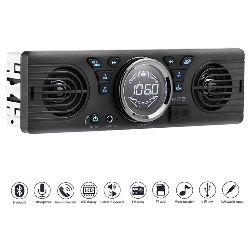 Universal 1 Din 12V In-Dash Car Radio Audio Player Built-In 2 Speaker Stereo FM Support Bluetooth With USB/TF Card Port
Universal 1 Din 12V In-Dash Car Radio Audio Player Built-In 2 Speaker Stereo FM Support Bluetooth With USB/TF Card Port