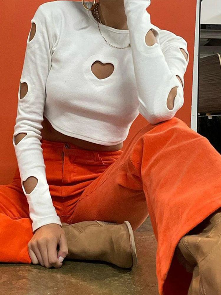 y2k Heart Cut Out Crop Top White Full Sleeve O Neck T Shirt Sweet Cute 90s Retro Basic Tee Women Autumn Casual Pullovers 2000s
y2k Heart Cut Out Crop Top White Full Sleeve O Neck T Shirt Sweet Cute 90s Retro Basic Tee Women Autumn Casual Pullovers 2000s