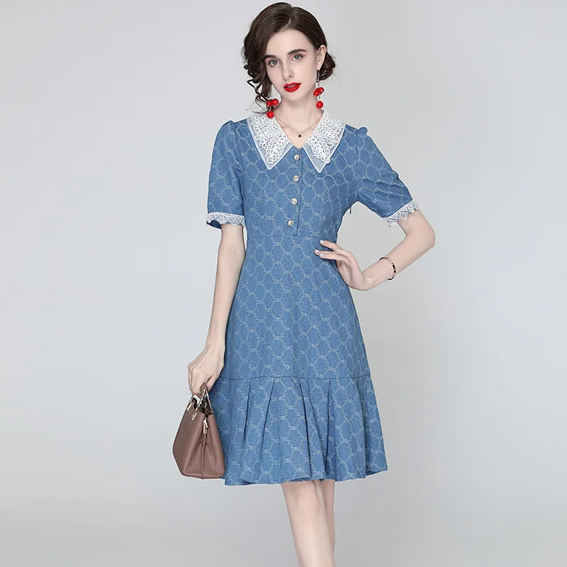 2022 Summer Denim Dress Women Korean Elegant Short Puff Sleeve Jeans Dress Streetwear Fashion Dresses Vestidos E17
2022 Summer Denim Dress Women Korean Elegant Short Puff Sleeve Jeans Dress Streetwear Fashion Dresses Vestidos E17
