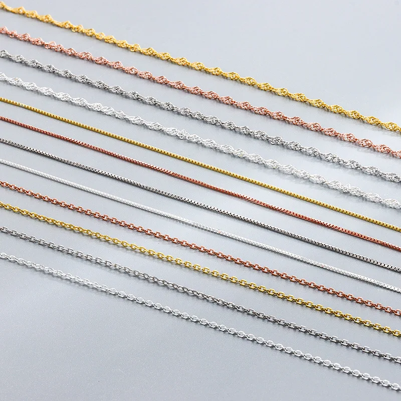 S925 Sterling Silver Gold-Plated Cross Box Water Wave O Word Chain DIY Necklace Chain Accessories Plain Jewelry For Women
S925 Sterling Silver Gold-Plated Cross Box Water Wave O Word Chain DIY Necklace Chain Accessories Plain Jewelry For Women