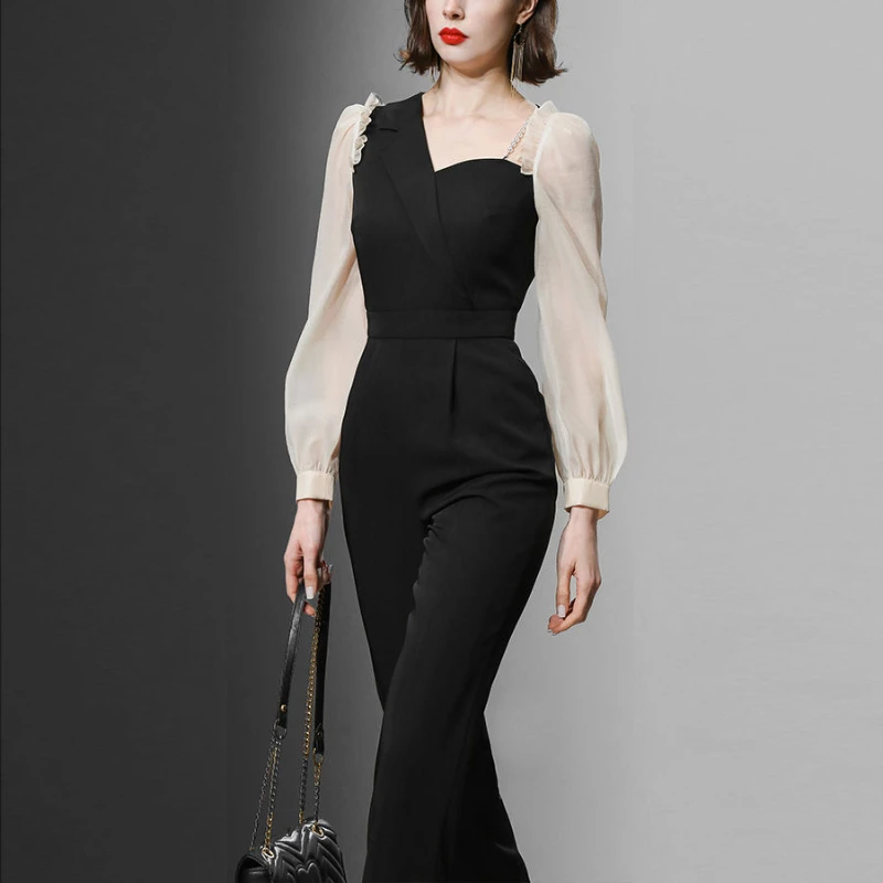 Women Playsuit Party Jumpsuit Female Mesh Patchwork Romper High Waist Long Pants Clubwear Ladies High Street Long Rompers G270
Women Playsuit Party Jumpsuit Female Mesh Patchwork Romper High Waist Long Pants Clubwear Ladies High Street Long Rompers G270