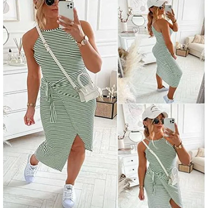 Casual Dresses for Women 2023 Summer High Waist New Stripe Sleeveless Necklace Up Sexy Women's Dress Basic Streetwear
Casual Dresses for Women 2023 Summer High Waist New Stripe Sleeveless Necklace Up Sexy Women's Dress Basic Streetwear