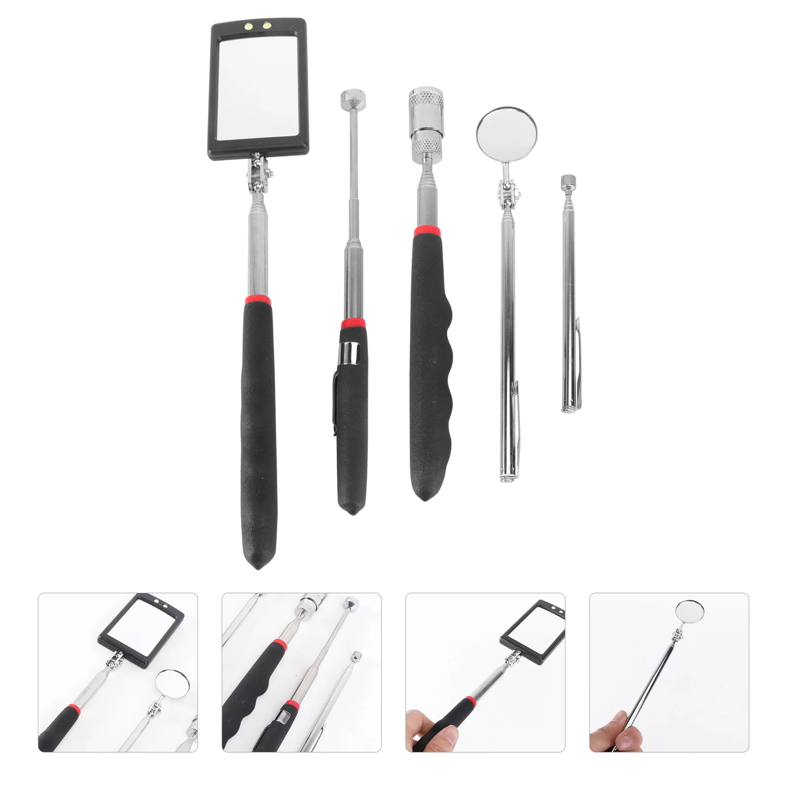 5Pcs Vehicle Bottom LED Telescopic Inspection Mirror Amplification Detection Mirror LED Emergency Lamp Outdoor Lights for Car
5Pcs Vehicle Bottom LED Telescopic Inspection Mirror Amplification Detection Mirror LED Emergency Lamp Outdoor Lights for Car