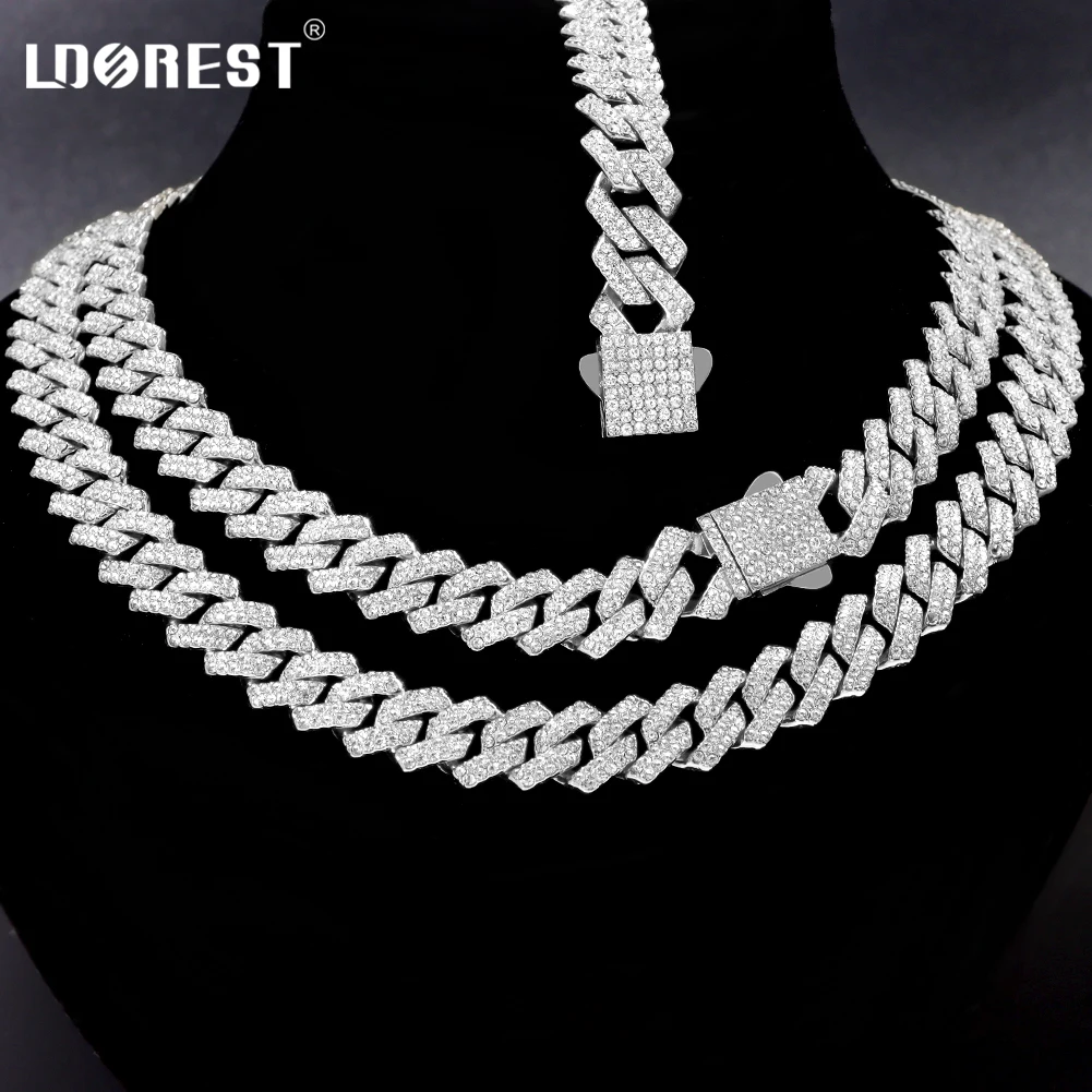 New Iced Out 14MM Rhombus Prong Cuban Link Chain Men Women 2 Row Rhinestone Spring Clasp Rapper Cuban Necklaces Bracelet Jewelry
New Iced Out 14MM Rhombus Prong Cuban Link Chain Men Women 2 Row Rhinestone Spring Clasp Rapper Cuban Necklaces Bracelet Jewelry