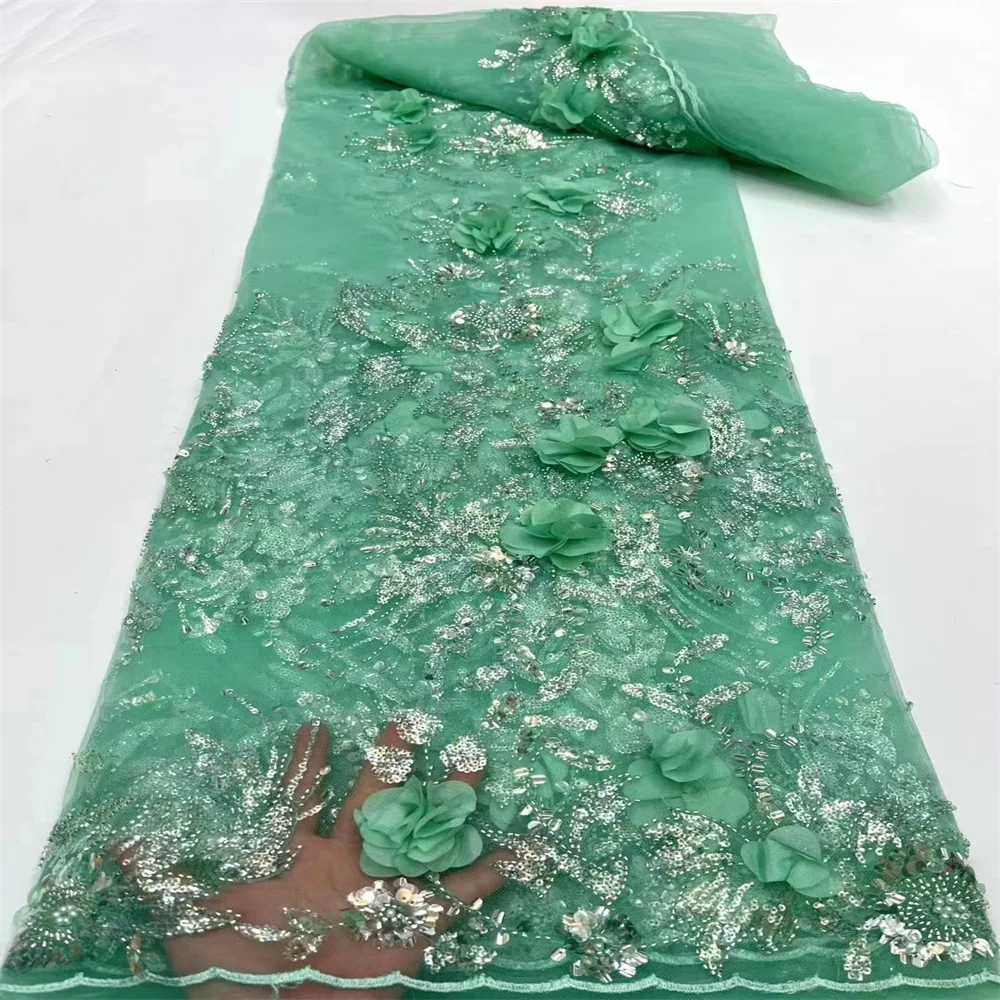African Beaded Lace Fabric 2023 High Quality 3D Flowers Lace Nigerian Lace Fabric With Sequins French Tulle Lace For Wedding
African Beaded Lace Fabric 2023 High Quality 3D Flowers Lace Nigerian Lace Fabric With Sequins French Tulle Lace For Wedding
