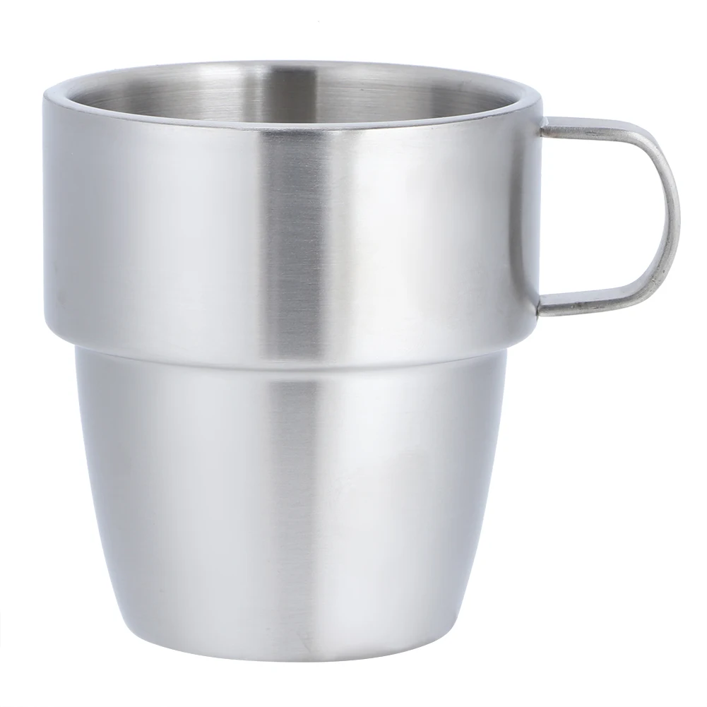 Household 304 Stainless Steel Double Layer Coffee Cup Mug with Handle for Coffee Shop 300ml 
Household 304 Stainless Steel Double Layer Coffee Cup Mug with Handle for Coffee Shop 300ml
