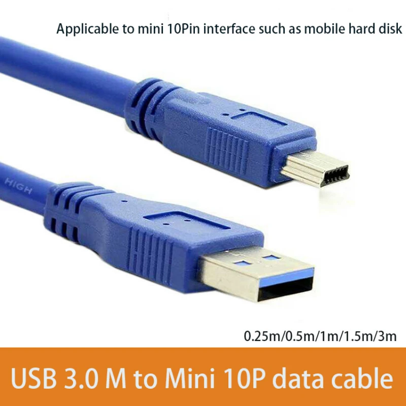 Кабель для передачи данных для мобильного жесткого диска, USB 3,0, Type A, Mini B, 10 Pin, 0,25-3 м
Кабель для передачи данных для мобильного жесткого диска, USB 3,0, Type A, Mini B, 10 Pin, 0,25-3 м