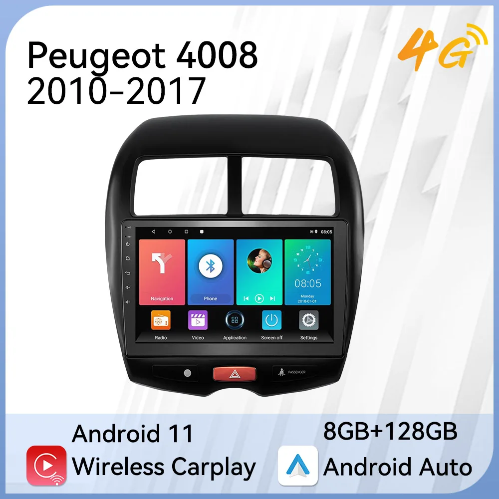 

2 Din Android Car Radio for Mitsubishi ASX 1 2010-2017 CITROEN C4 2010-2015 Peugeot 4008 10.1" Multimedia Player Navigation