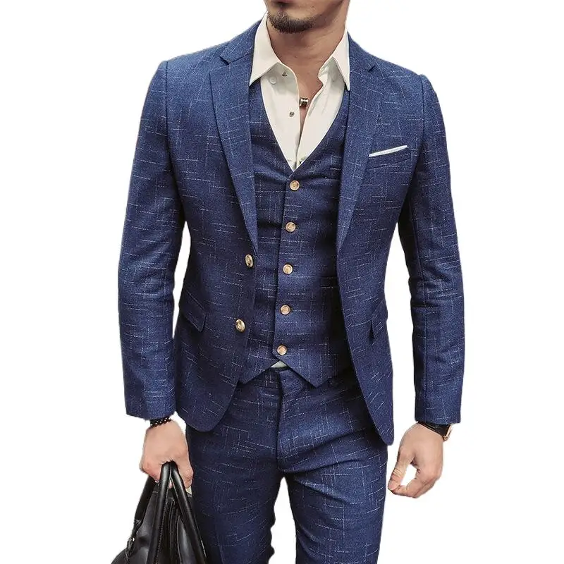 Jacket+Vest+Pants Men 's Slim Wedding Suit Blazers Fit Suits for Men Costume Business Formal Party Classic Black / Gray / Navy
Jacket+Vest+Pants Men 's Slim Wedding Suit Blazers Fit Suits for Men Costume Business Formal Party Classic Black / Gray / Navy