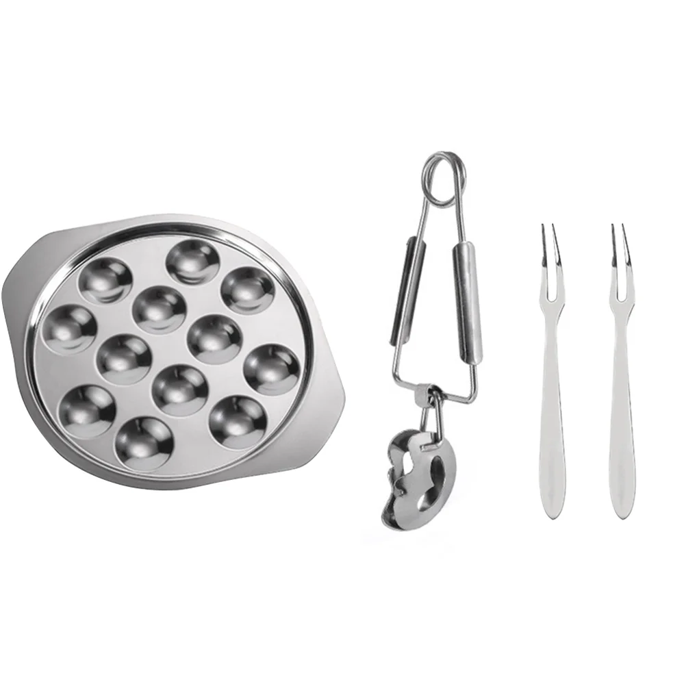 Escargot Plate Dish Snail Serving Oyster Dishes Steel Baking Tongs Cooking Mushroom Stainless Conch Seafood Shell Tray Fork Set
Escargot Plate Dish Snail Serving Oyster Dishes Steel Baking Tongs Cooking Mushroom Stainless Conch Seafood Shell Tray Fork Set