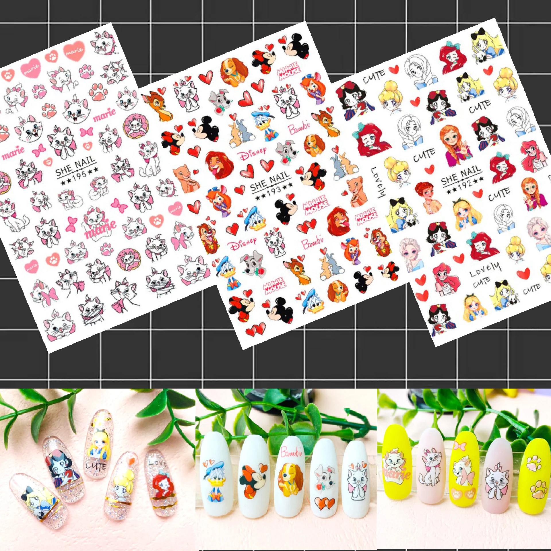 10PCS Disney Anime Nail Stickers Dumbo The Lion King Cat 3D Stickers For Nails Nail Art Supplies Press on Nails Nail Decals
10PCS Disney Anime Nail Stickers Dumbo The Lion King Cat 3D Stickers For Nails Nail Art Supplies Press on Nails Nail Decals