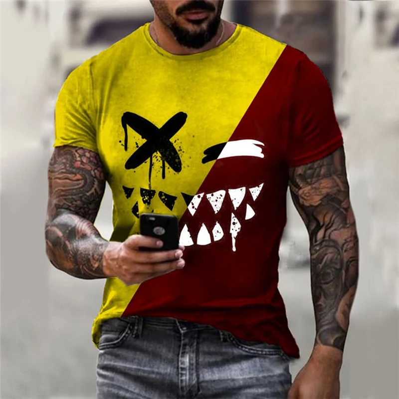 Men 3D Smiley Prints Pattern Summer New Short Sleeved For Male Splicing Comfortable Simple Short Sleeve T-shirt Loose Casual Top
Men 3D Smiley Prints Pattern Summer New Short Sleeved For Male Splicing Comfortable Simple Short Sleeve T-shirt Loose Casual Top