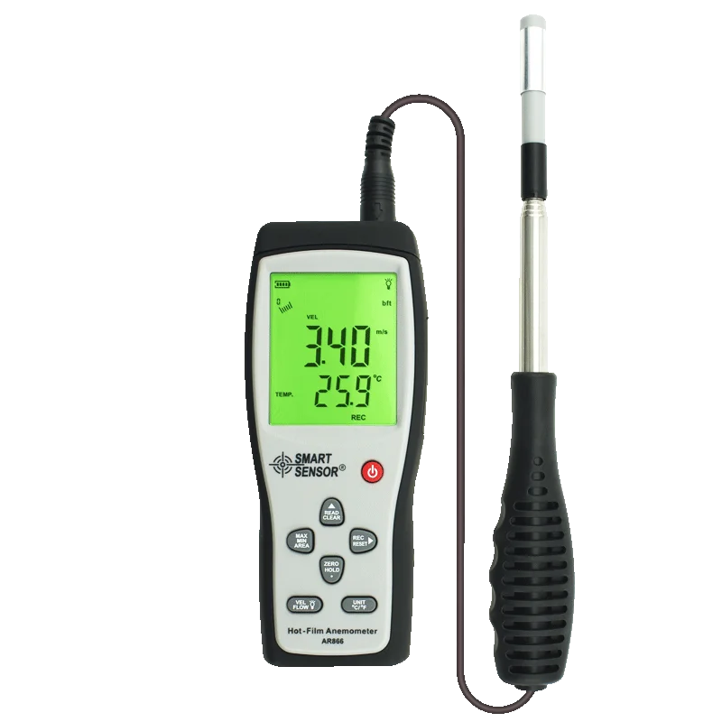 Smart Sensor AR866 0-30M/S Hot Wire Thermo-Anemometer Air Flow Velocity Meter Thermal anemometer wind speed meter with USB
Smart Sensor AR866 0-30M/S Hot Wire Thermo-Anemometer Air Flow Velocity Meter Thermal anemometer wind speed meter with USB