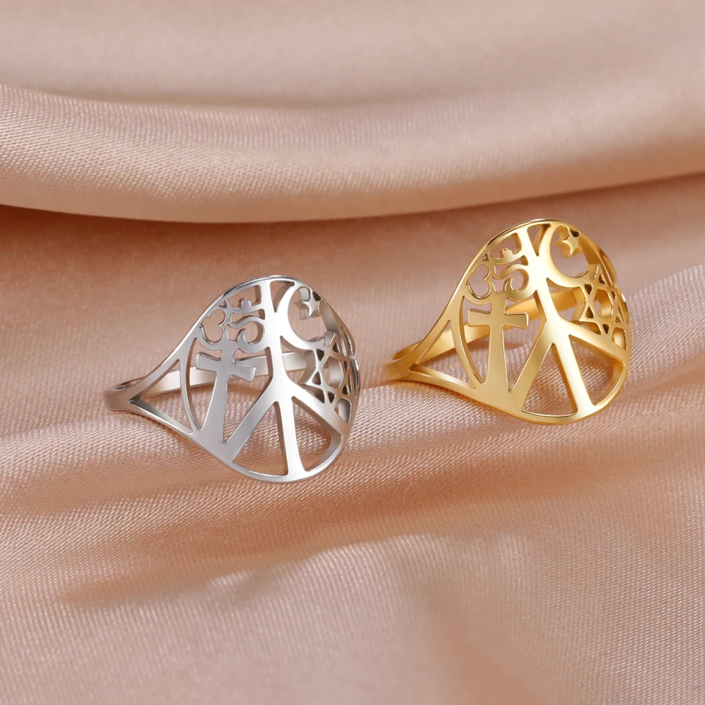 COOLTIME Symbol of Peace Cross Rings for Women Stainless Steel Star Moon Amulet Rings Jewlery Gift 2023 New In
COOLTIME Symbol of Peace Cross Rings for Women Stainless Steel Star Moon Amulet Rings Jewlery Gift 2023 New In
