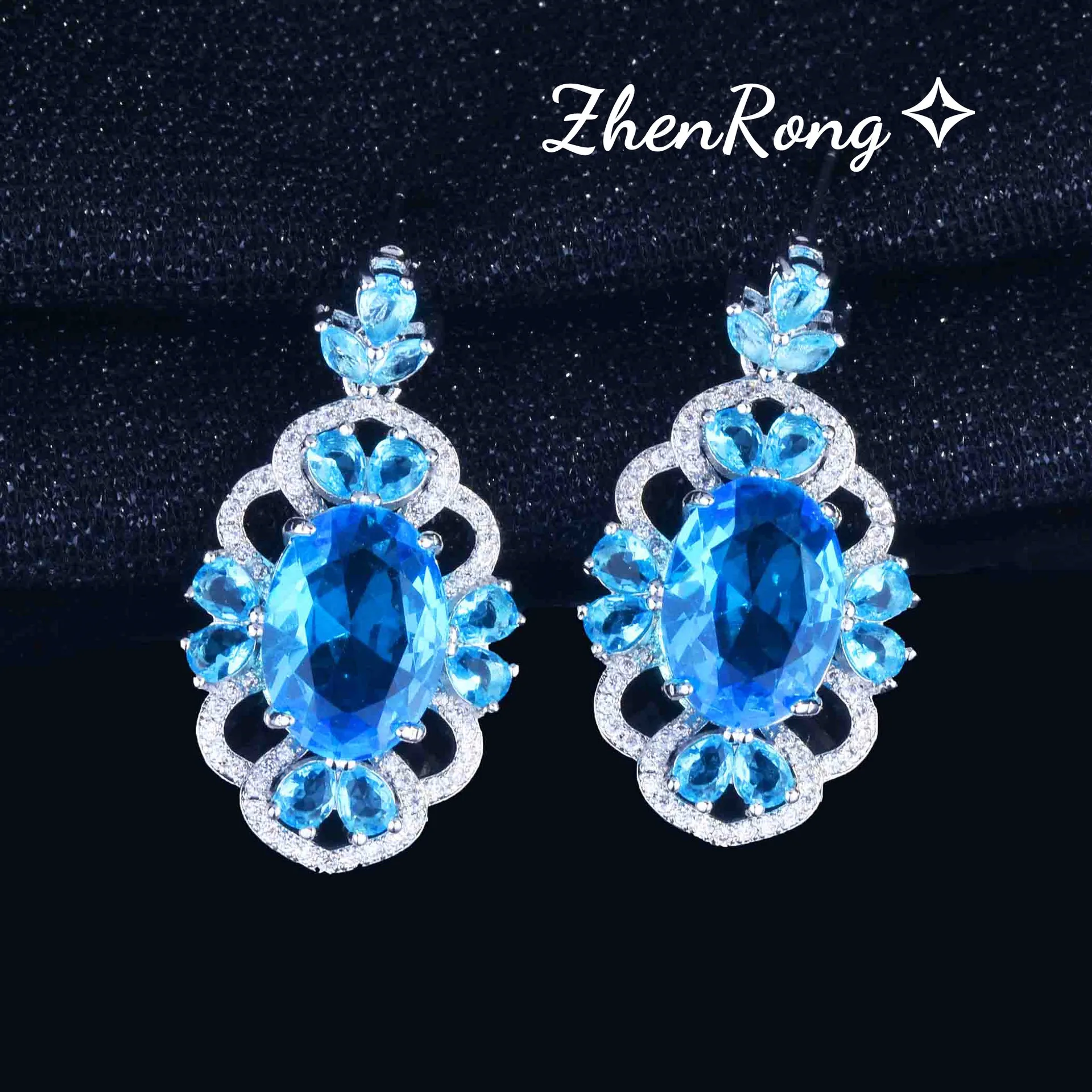 Luxury Elegant High Quality Artificial Oval Aquamarine Sea Blue Earrings Lady Banquet Wedding Accessories Gifts
Luxury Elegant High Quality Artificial Oval Aquamarine Sea Blue Earrings Lady Banquet Wedding Accessories Gifts