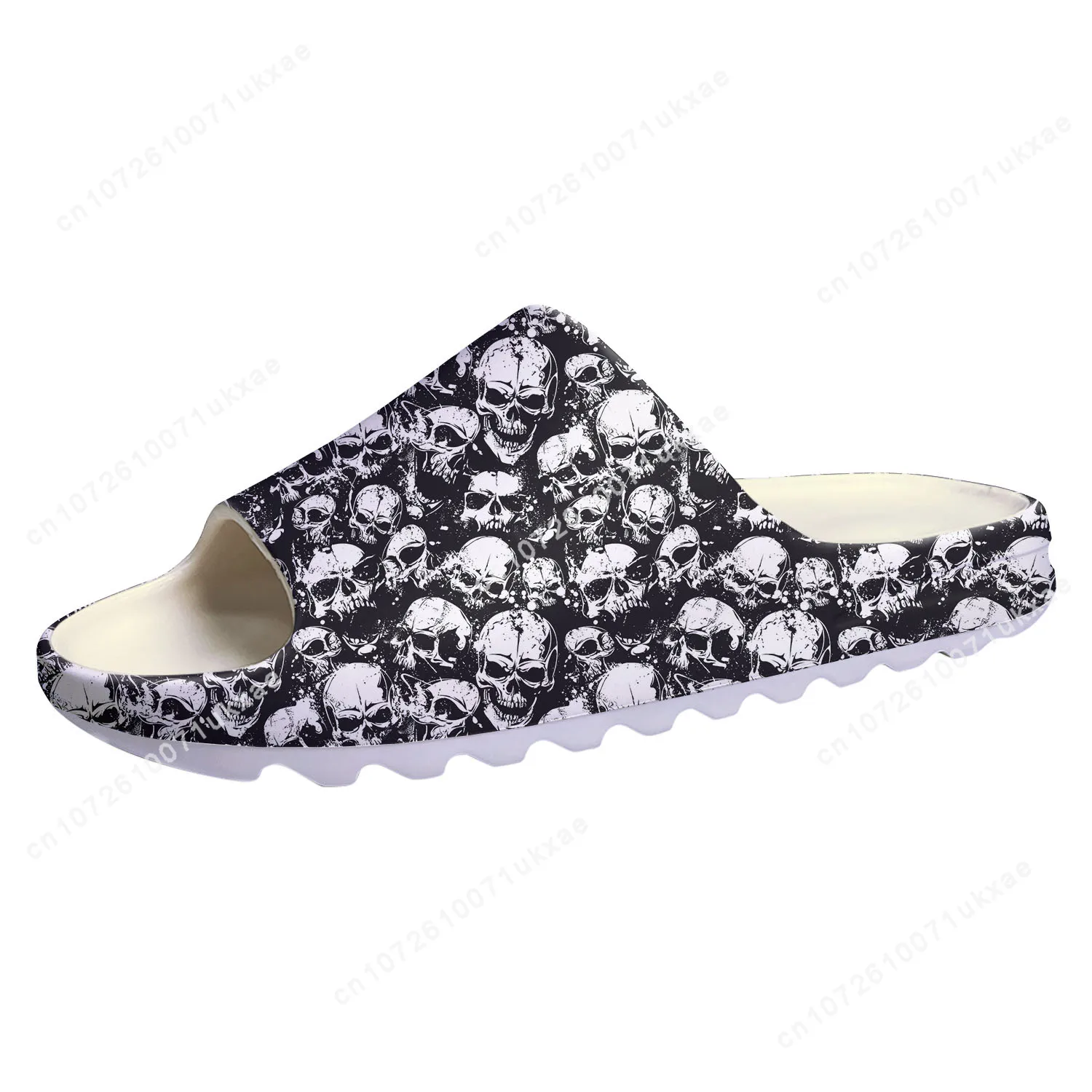 

SKull PAisley Gothic Goth Punk Soft Sole Sllipers Home Clogs Customized Step On Water Shoes Mens Womens Teenager Step in Sandals