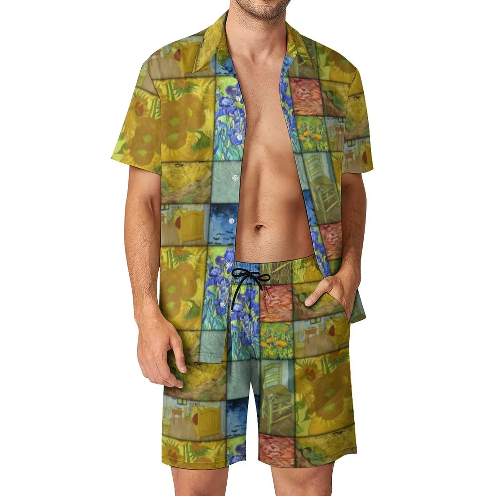 Van Gogh Quilt Pattern Vacation Men Sets Sunflowers Irises Casual Shirt Set Summer Custom Shorts 2 piece Hawaiian Suit Plus Size
Van Gogh Quilt Pattern Vacation Men Sets Sunflowers Irises Casual Shirt Set Summer Custom Shorts 2 piece Hawaiian Suit Plus Size