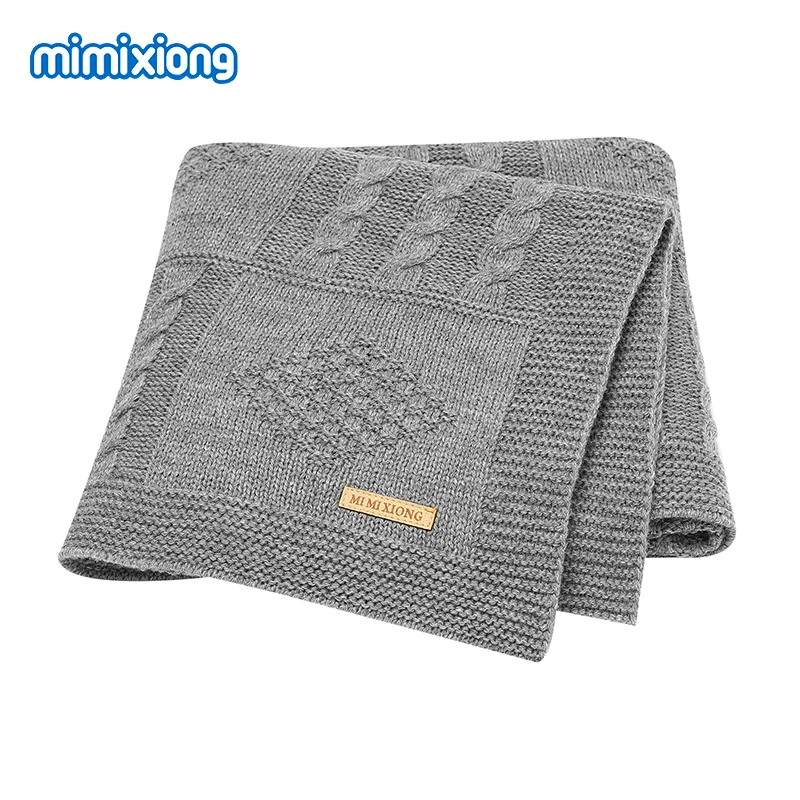 

Baby Blankets Newborn Boy Girl Knitted Month Swaddle Wrap Sleeping Covers for Stroller Bassinet Bedding 100*80cm Infant Cellular