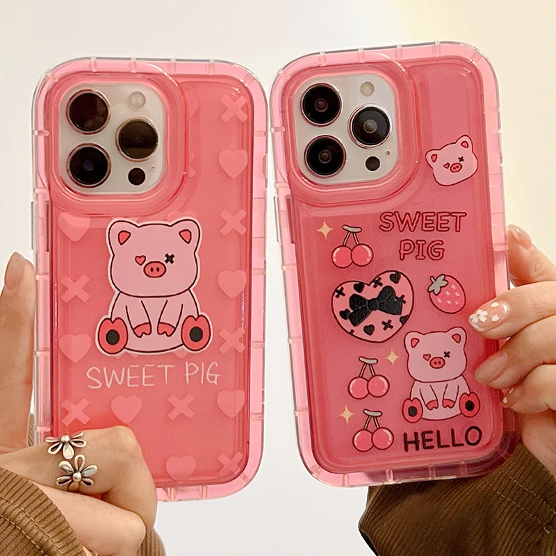 Cute Sweet Pink Pig Air Bag Shockproof Case For iPhone 14 13 12 11 Pro Max 14 Plus Soft Cover Lovely Girly Protective Shell
Cute Sweet Pink Pig Air Bag Shockproof Case For iPhone 14 13 12 11 Pro Max 14 Plus Soft Cover Lovely Girly Protective Shell