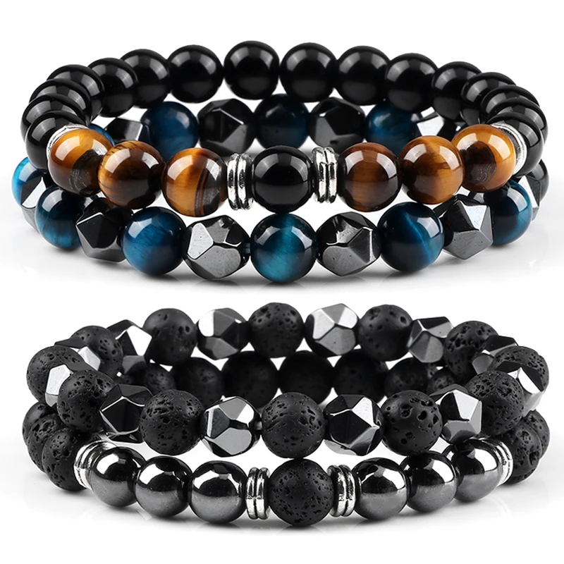 2pcs Irregular Hematite Lava Stone Bracelet Men Fashion 8mm Natural Tiger Eye Beads Couples Bracelets for Women Friends Jewelry
2pcs Irregular Hematite Lava Stone Bracelet Men Fashion 8mm Natural Tiger Eye Beads Couples Bracelets for Women Friends Jewelry