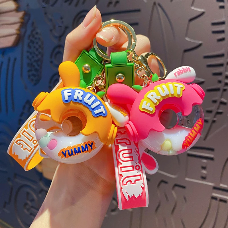 Cartoon Fruit Strawberry Rabbit Oil Donut Liquid Keychain Pendant Cute Floating Yummy Jelly Bean Milk Bunny Keyring Bag Trinket
Cartoon Fruit Strawberry Rabbit Oil Donut Liquid Keychain Pendant Cute Floating Yummy Jelly Bean Milk Bunny Keyring Bag Trinket
