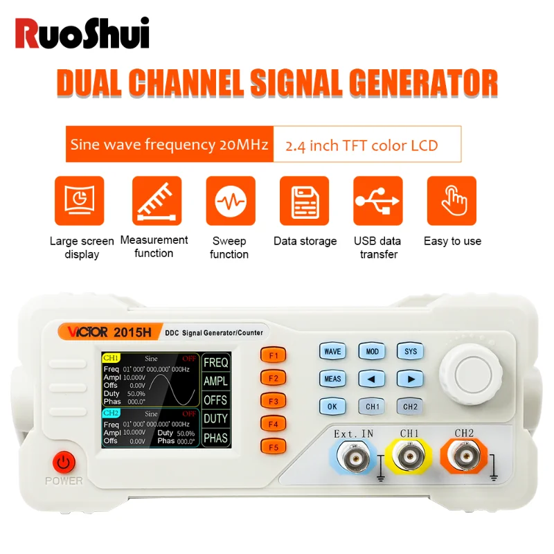 Новый Двухканальный генератор сигналов VC2015H DDS RuoShui произвольная форма сигнала Мвыб./с 14 бит измеритель частоты VCO Electric
Новый Двухканальный генератор сигналов VC2015H DDS RuoShui произвольная форма сигнала Мвыб./с 14 бит измеритель частоты VCO Electric