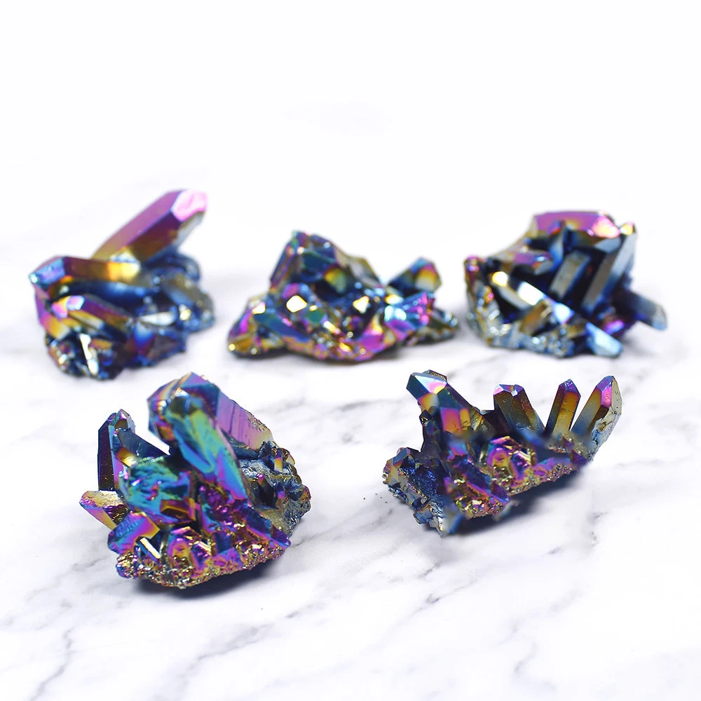 Natural Clear Quartz Cluster Crystal Stone Healing Electroplated Colorful Undrilled Gem Mineral Specimen Home Decoration Gift
Natural Clear Quartz Cluster Crystal Stone Healing Electroplated Colorful Undrilled Gem Mineral Specimen Home Decoration Gift